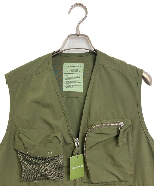 FREAK'S STORE（フリークスストア）FREAK'S STORE (フリークスストア) ミリタリー ポケットベスト　 グリーン サイズ:Mの古着・服飾アイテム