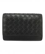 BOTTEGA VENETAボッテガベネタ）の古着「イントレチャートカードケース」｜ブラック