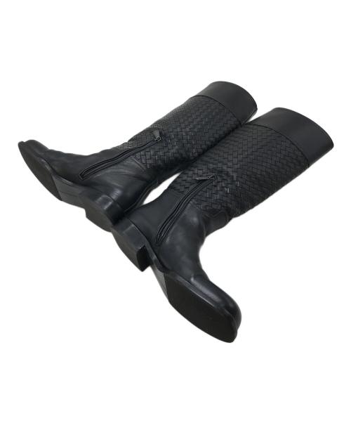 BOTTEGA VENETA（ボッテガベネタ）BOTTEGA VENETA (ボッテガベネタ) イントレチャートロングブーツ ブラック サイズ:36の古着・服飾アイテム