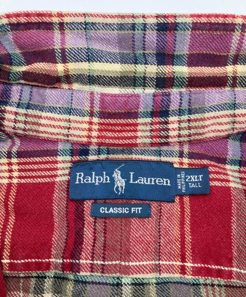 RALPH LAUREN（ラルフローレン）RALPH LAUREN (ラルフローレン) 【古着】ボタンダウンシャツ　チェックシャツ　Classic Fit アメカジ　ビッグサイズ　コットンシャツ　オーバーサイズ　 Classic fit レッド サイズ:2XLT TALLの古着・服飾アイテム
