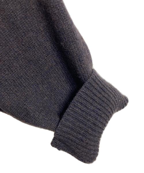 LOEFF（ロエフ）LOEFF (ロエフ) YAK/W コンビネーション カーディガン　ヤク　ウールニットカーディガン パープル×ブラック サイズ:実寸参照の古着・服飾アイテム
