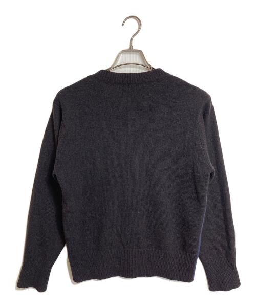 LOEFF（ロエフ）LOEFF (ロエフ) YAK/W コンビネーション カーディガン　ヤク　ウールニットカーディガン パープル×ブラック サイズ:実寸参照の古着・服飾アイテム