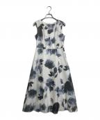 UNTITLEDアンタイトル）の古着「フラワープリントワンピース　ロングワンピース　マキシワンピース　花柄　日本製」｜ブルー×ブラック