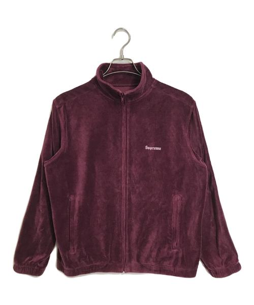 SUPREME（シュプリーム）Supreme (シュプリーム) studded velour track jacket　ベロアトラックジャケット　ジャージ　サイドライン　スタッズ　22FW パープル サイズ:Sの古着・服飾アイテム