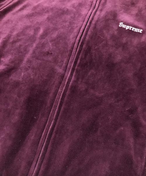 SUPREME（シュプリーム）Supreme (シュプリーム) studded velour track jacket　ベロアトラックジャケット　ジャージ　サイドライン　スタッズ　22FW パープル サイズ:Sの古着・服飾アイテム