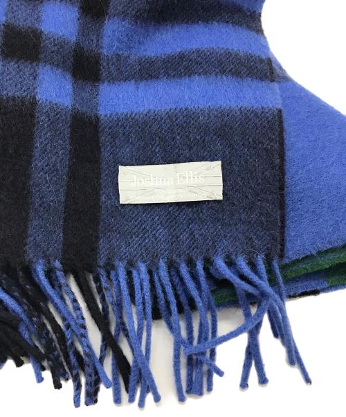 JOSHUA ELLIS（ジョシュア エリス）Joshua Ellis (ジョシュア エリス) 大判カシミヤストール ネイビー×ブルー サイズ:実寸参照の古着・服飾アイテム