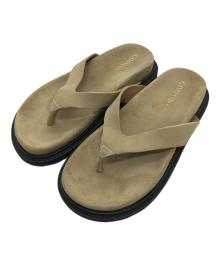 Caminando（カミナンド）の古着「THONG SANDAL トングサンダル　ビーチサンダル　レザーサンダル　メキシコ製」｜ベージュ