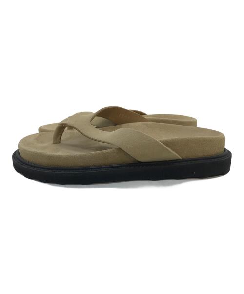 Caminando（カミナンド）Caminando (カミナンド) THONG SANDAL トングサンダル　ビーチサンダル　レザーサンダル　メキシコ製 ベージュ サイズ:6の古着・服飾アイテム