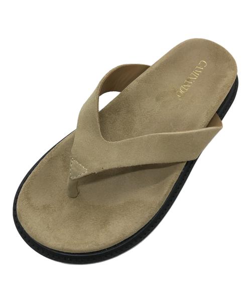 Caminando（カミナンド）Caminando (カミナンド) THONG SANDAL トングサンダル　ビーチサンダル　レザーサンダル　メキシコ製 ベージュ サイズ:6の古着・服飾アイテム