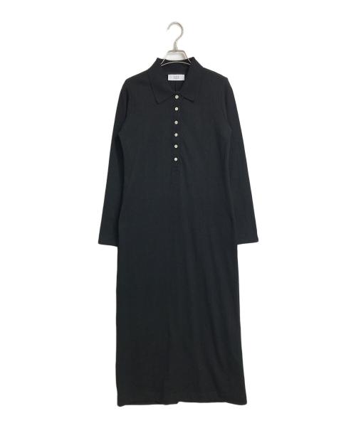 Adam et Rope（アダム エ ロペ）Adam et Rope (アダム エ ロペ) ポロシャツワンピース マキシワンピース ロングワンピース 長袖ワンピース  ブラック サイズ:Fの古着・服飾アイテム
