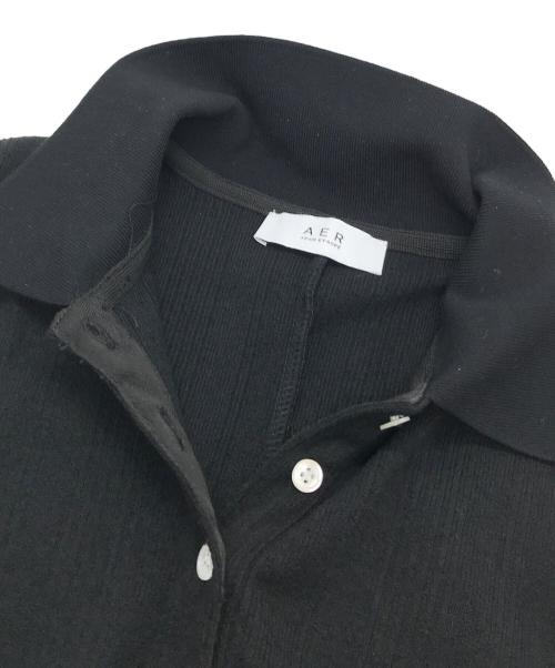 Adam et Rope（アダム エ ロペ）Adam et Rope (アダム エ ロペ) ポロシャツワンピース マキシワンピース ロングワンピース 長袖ワンピース  ブラック サイズ:Fの古着・服飾アイテム