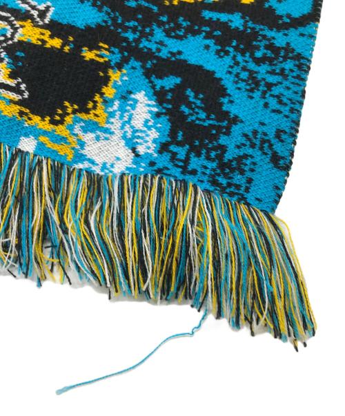 MONTMARTRE NEW YORK（モンマルトル ニューヨーク）montmartre new york (モンマルトル ニューヨーク) I Saw You Last Season Scarf マフラー　ロングマフラー　総柄　蝶 イエロー×ブルー サイズ:実寸参照の古着・服飾アイテム