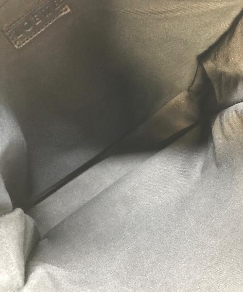 LOEWE（ロエベ）LOEWE (ロエベ) キャンバスレザートリムアナグラム総柄ショルダーバッグ　shoulder bag ベージュ×ブラック サイズ:実寸参照の古着・服飾アイテム