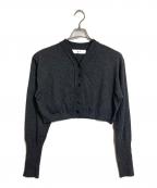 anukeアンヌーク）の古着「Short Knit Cardigan ショートニットカーディガン　ショートトップス　羽織り」｜グレー