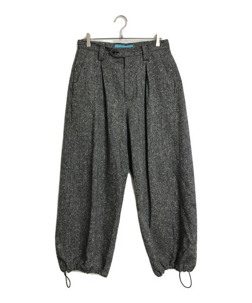MUZE TURQUOISE LABEL（ミューズ ターコイズ レーベル）MUZE TURQUOISE LABEL (ミューズ ターコイズ レーベル) OVERSIZED BIG WOOL WIDE TROUSERS グレー サイズ:Sの古着・服飾アイテム