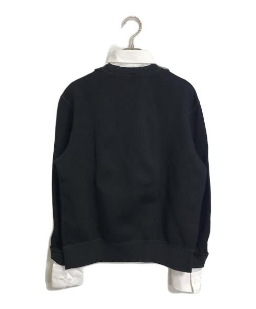 DSQUARED2（ディースクエアード）DSQUARED2 (ディースクエアード) シャツ切替スウェット　付け襟 長袖スウェット　デザイントップス ホワイト×ブラック サイズ:Mの古着・服飾アイテム
