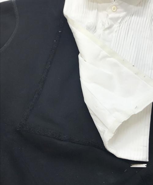 DSQUARED2（ディースクエアード）DSQUARED2 (ディースクエアード) シャツ切替スウェット　付け襟 長袖スウェット　デザイントップス ホワイト×ブラック サイズ:Mの古着・服飾アイテム