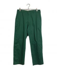 Vestiti Durevoil（ヴェスティーティ）の古着「カラーパンツ TC TWILL NO TUCK PANTS」｜グリーン