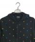 stussy (ステューシー) 【古着】ジップパーカー 半袖パーカー 総柄パーカー SSリンク ブラック×マルチカラー サイズ:L：5000円