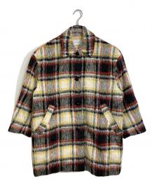 JOHNBULL（ジョンブル）の古着「シャギーチェックショートコート　シャギーコート　アウター」｜マルチカラー