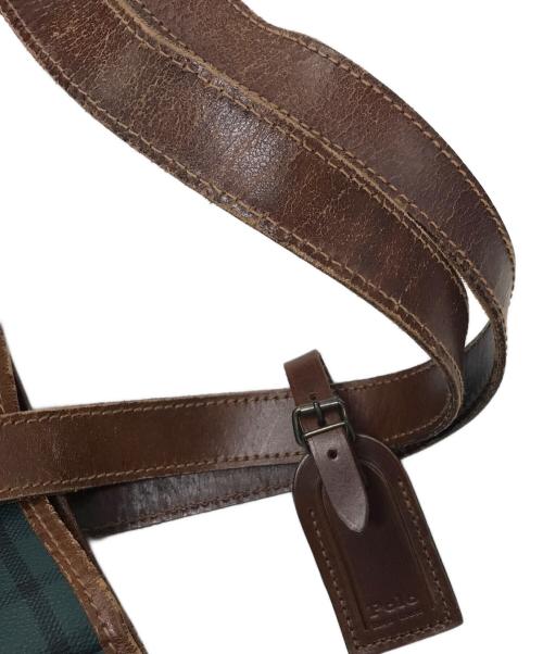 POLO RALPH LAUREN（ポロ・ラルフローレン）POLO RALPH LAUREN (ポロ・ラルフローレン) ヴィンテージチェックトートバッグ ネイビー×グリーン サイズ:実寸参照の古着・服飾アイテム