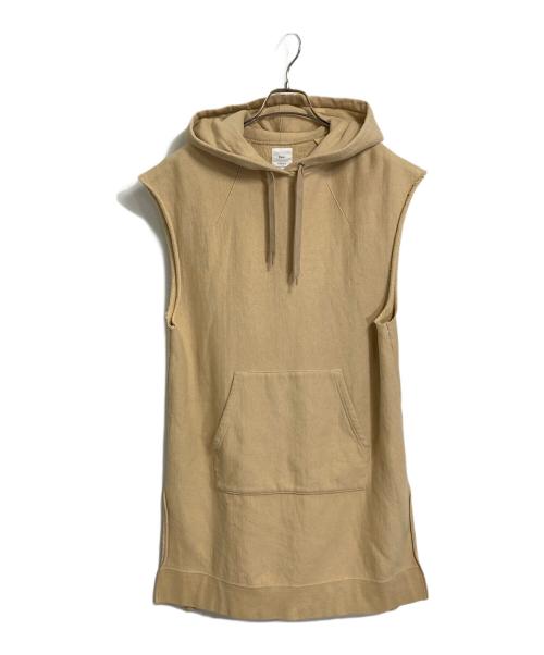 Name.（ネーム）Name. (ネーム) ノースリーブパーカー  オーバーサイズロングパーカー ベージュ サイズ:Sの古着・服飾アイテム