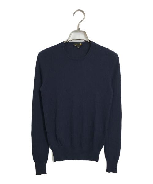 DRAWER（ドゥロワー）Drawer (ドゥロワー) 18G カシミヤシルクリブクルーネックニット ネイビー サイズ:FREEの古着・服飾アイテム