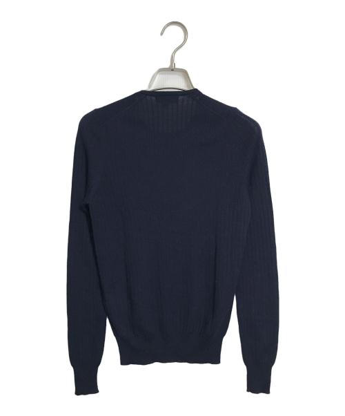 DRAWER（ドゥロワー）Drawer (ドゥロワー) 18G カシミヤシルクリブクルーネックニット ネイビー サイズ:FREEの古着・服飾アイテム