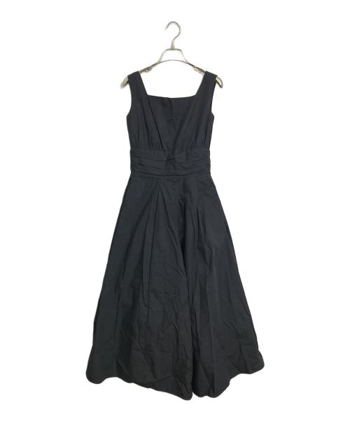 SEVEN TEN by MIHO KAWAHITO（セブン テン バイ ミホ カワヒト）SEVEN TEN by MIHO KAWAHITO (セブン テン バイ ミホ カワヒト) スクエアネックプリントドレス 両ポケット 後ファスナー 裏地付き ストラップホルダー有 ブラック サイズ:Sの古着・服飾アイテム