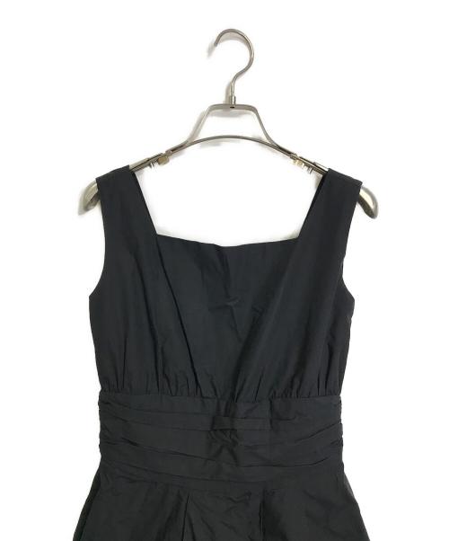 SEVEN TEN by MIHO KAWAHITO（セブン テン バイ ミホ カワヒト）SEVEN TEN by MIHO KAWAHITO (セブン テン バイ ミホ カワヒト) スクエアネックプリントドレス 両ポケット 後ファスナー 裏地付き ストラップホルダー有 ブラック サイズ:Sの古着・服飾アイテム