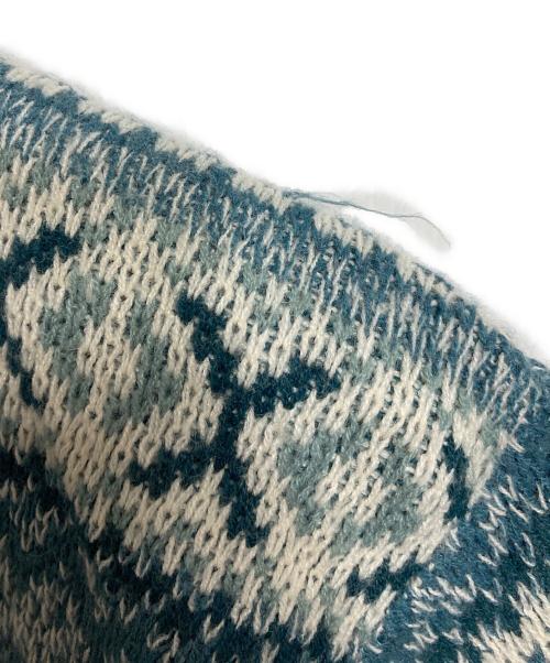 Sears（シアーズ）Sears (シアーズ) 【古着】80’Sアクリルニット　長袖ニット　総柄ニット　80年代 ブルー サイズ:Lの古着・服飾アイテム