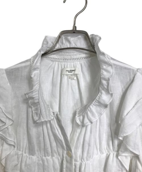 ISABEL MARANT（イザベルマラン）ISABEL MARANT (イザベルマラン) リネンブラウス　フリルブラウス　長袖ブラウス　麻　インド製 ホワイト サイズ:38の古着・服飾アイテム