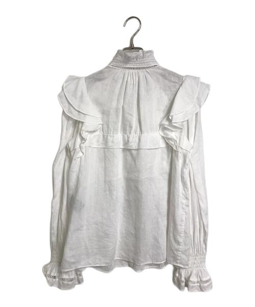 ISABEL MARANT（イザベルマラン）ISABEL MARANT (イザベルマラン) リネンブラウス　フリルブラウス　長袖ブラウス　麻　インド製 ホワイト サイズ:38の古着・服飾アイテム