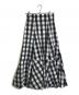 Mystrada（マイストラーダ）の古着「ギンガムチェックボリュームフレアスカート」｜ホワイト×ブラック