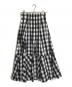Mystrada (マイストラーダ) ギンガムチェックボリュームフレアスカート ホワイト×ブラック サイズ:38 未使用品：5000円