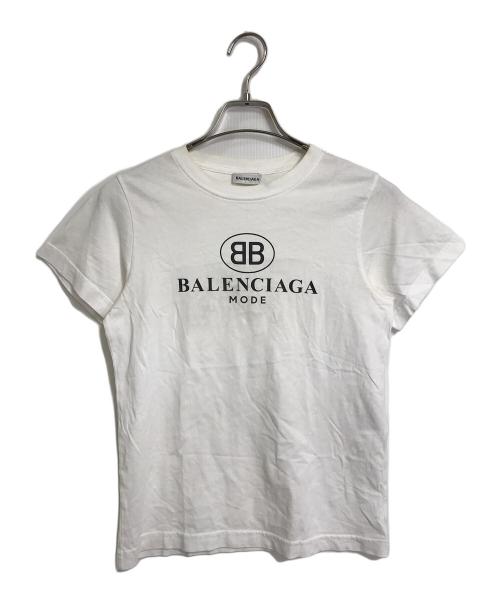 BALENCIAGA（バレンシアガ）BALENCIAGA (バレンシアガ) BB MODE Tee ロゴＴシャツ　半袖カットソー ホワイト サイズ:Sの古着・服飾アイテム
