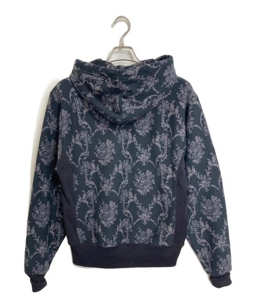 Champion（チャンピオン）Champion (チャンピオン) 総柄プルオーバーパーカー　裏起毛パーカー　目あり　リバースウィーブ　総柄 ブラック サイズ:Sの古着・服飾アイテム