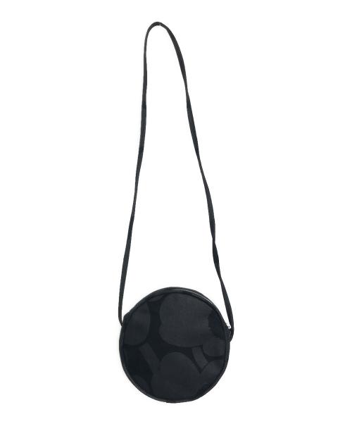 marimekko（マリメッコ）marimekko (マリメッコ) ウニッコ サークル ショルダーバッグ 丸型 ラウンドショルダーバッグ ブラック サイズ:実寸参照の古着・服飾アイテム