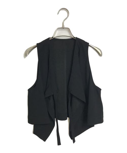 BACCA（バッカ）BACCA (バッカ) ジョーゼットサテン ギャザードブラウス　ベスト　ジレ　日本製 ブラック サイズ:36の古着・服飾アイテム