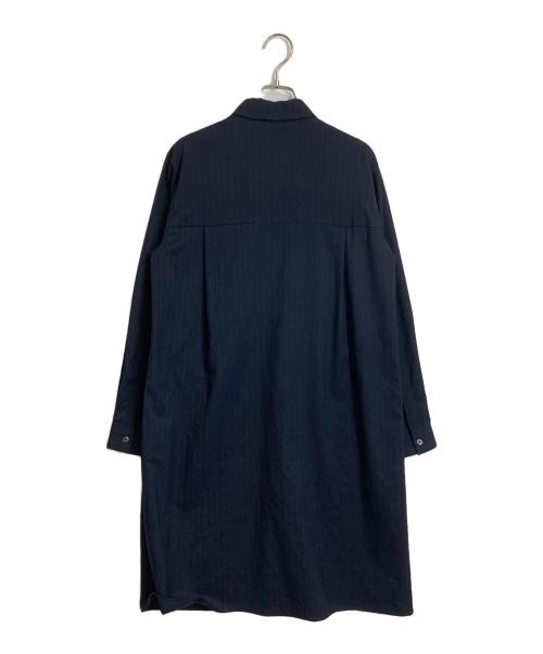 FRED PERRY（フレッドペリー）FRED PERRY (フレッドペリー) ストライプシャツワンピース 比翼 ネイビー サイズ:UK10の古着・服飾アイテム