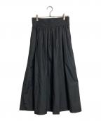 MOGAモガ）の古着「ブライトタフタハイウエストサスペンダースカート」｜ブラック