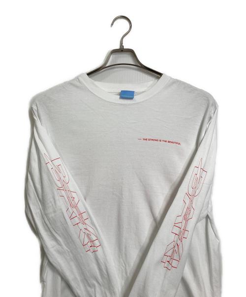 MEQRI（メクリ）meqri (メクリ) 刃牙 Long Sleeve Tee エンドルフィン　ロンT  アニメ ホワイト サイズ:Lの古着・服飾アイテム