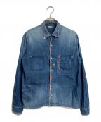 KAPITALキャピタル）の古着「刺し子ヴィンテージ加工デニムシャツ」｜ブルー