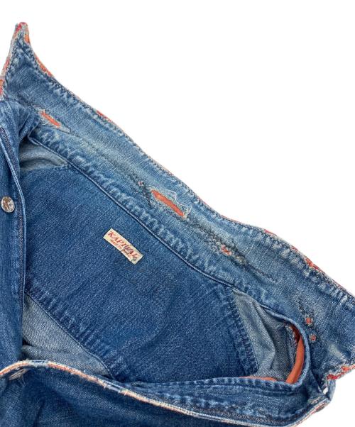 KAPITAL（キャピタル）KAPITAL (キャピタル) 刺し子ヴィンテージ加工デニムシャツ ブルー サイズ:4の古着・服飾アイテム