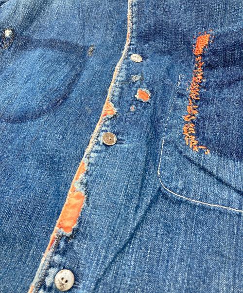 KAPITAL（キャピタル）KAPITAL (キャピタル) 刺し子ヴィンテージ加工デニムシャツ ブルー サイズ:4の古着・服飾アイテム