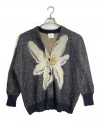 JOURNAL STANDARD×TOLIGHTジャーナルスタンダード×トライト）の古着「モヘヤジャガードカーディガン　フラワーモチーフ　花柄」｜グレー