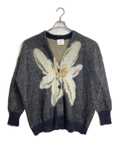 JOURNAL STANDARD（ジャーナルスタンダード）JOURNAL STANDARD (ジャーナルスタンダード) TOLIGHT (トライト) モヘヤジャガードカーディガン　フラワーモチーフ　花柄 グレー サイズ:FREEの古着・服飾アイテム
