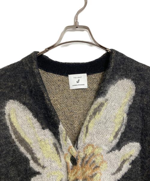 JOURNAL STANDARD（ジャーナルスタンダード）JOURNAL STANDARD (ジャーナルスタンダード) TOLIGHT (トライト) モヘヤジャガードカーディガン　フラワーモチーフ　花柄 グレー サイズ:FREEの古着・服飾アイテム