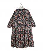 SOILソイル）の古着「FLOWER PRINT L/SL DRESS  JOURNAL STANDARD取扱」｜ブラック×レッド
