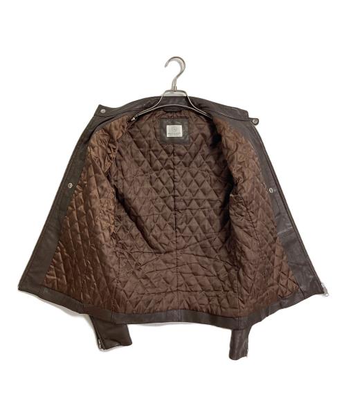 BEAUTY&YOUTH（ビューティーアンドユース）BEAUTY&YOUTH (ビューティーアンドユース) Padded Goatskin Biker Jacket  ゴートスキンバイカージャケット　レザージャケット　やぎ革 ブラウン サイズ:Mの古着・服飾アイテム